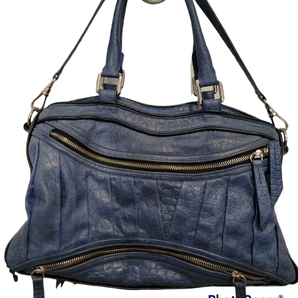 Treesje blue leather hobo bag with shoulder strap